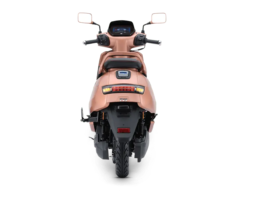 TVS iQube ST Electric Scooter Coral Sand Glossy Colour Rear View